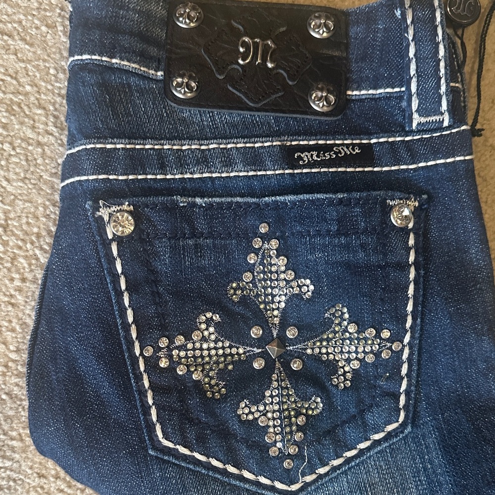 Miss Me Women's Dark Blue Rhinestone Jeans